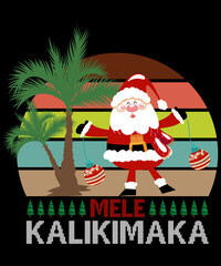 Christmas t-shirt design Mele Kalikimaka

Mele Kalikimaka typography vector t-shirt design. Vector typography t-shirt design in black background.