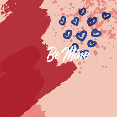 Valentine's day greeting cards set. Vector thin one line design with hearts simple flat style. Hand written lettering decorative brush strokes, love symbols for gifts, cards, posters