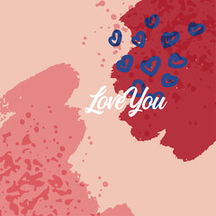 Valentine's day greeting cards set. Vector thin one line design with hearts simple flat style. Hand written lettering decorative brush strokes, love symbols for gifts, cards, posters