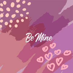 Happy Valentine's Day greeting cards. Trendy abstract square art templates. Suitable for social media posts, mobile apps, banners design and web/internet ads.