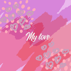 Happy Valentine's Day greeting cards. Trendy abstract square art templates. Suitable for social media posts, mobile apps, banners design and web/internet ads.