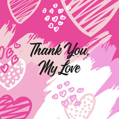 Valentine's Day hand drawn posters or greeting card with handwritten calligraphy quotes, phrase and illustrations.