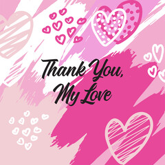 Valentine's Day hand drawn posters or greeting card with handwritten calligraphy quotes, phrase and illustrations.