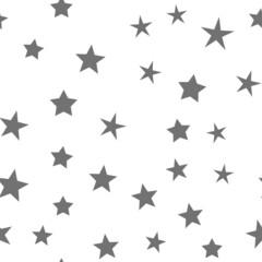 Stars seamless pattern. Random star icons, space sky night design.