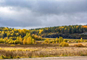 Autumn landscape in the Republic of Karelia.