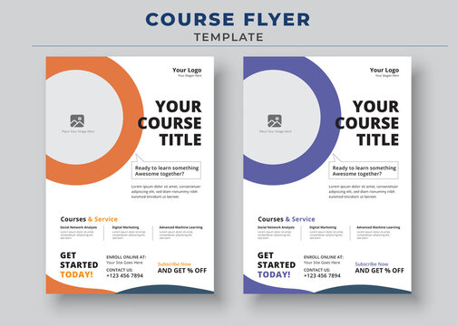 Course Flyer Template, Online Class Flyers, Education Flyer, Online Course Flyers, and poster