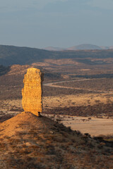 View of the Vingerklipp, an impressive sandstone rock needle in Damaraland, Namibia, Africa.