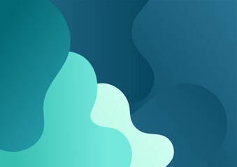 Modern simple dark blue and green wave abstract background. Vector abstract graphic design banner pattern background template.