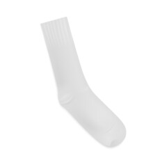 White long sock 3d realistic template vector illustration isolated on white.