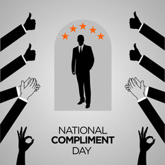 National Compliment Day. January 24. Holiday concept. Template for background, banner, card, poster. Vector illustration. - obrazy, fototapety, plakaty