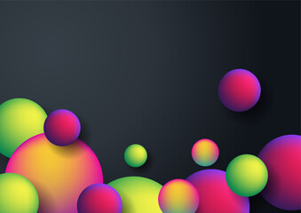 Modern colorful sphere 3d abstract background. Vector abstract graphic design banner pattern background template.