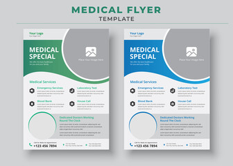 Fototapeta na wymiar Medical Flyer Template, Healthcare Medical Flyer, Modern Medical Flyer Template Design, medical poster.