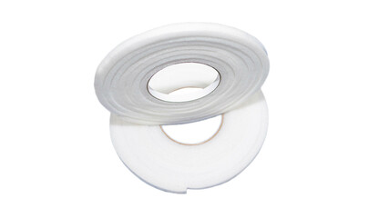 Self-adhesive foam rubber window seal isolated on white background. Insulating foam rubber for door...