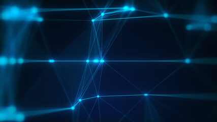 Abstract background with moving and particles. Wave modeling.