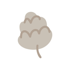 Hand drawn vector doodle scandinavian soft and fluffy cotton flower for logo identity. Staple fiber flower concept for garden icon. Modern single line draw graphic design illustration winter cone