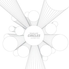 Grey Circles 3d flying geometric elements cylinders vector