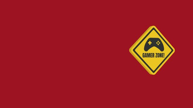 game zone - 3D traffic sign rotating background.motion animation.