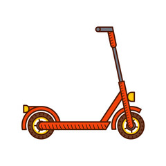 Scooter icon. Red kick scooter illustration vector