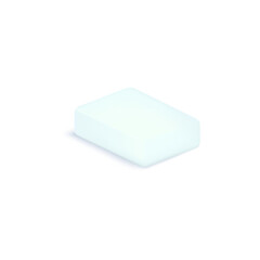 Cosmetic soap bar piece template, realistic vector illustration isolated.