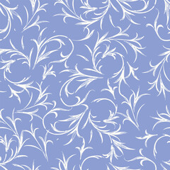 Seamless background of decorative drawn floral design elements