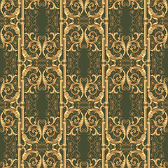 Seamless ornamental pattern from decorative vintage design elements in baroque style