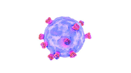 COVID-19 virus SARS-COV-2 OMICRON strain, covid-19 B.1.1.529 omicron  3d rendering