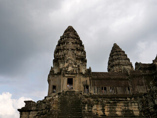 Angkor Wat temple, reliefs on preserved walls, Siem Reap, Cambodia.