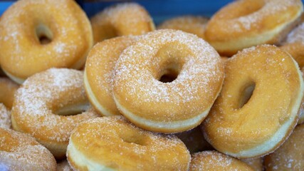 Europe, Italy , Milan - food produced typical of the Italian culinary culture - Fried donuts with sugar