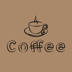 logo for coffee cup with coffee