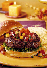 hamburger with confetti peppers