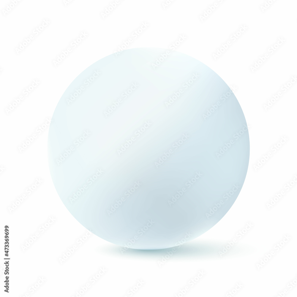 Aufkleber realistic white blue sphere. round object with shiny reflections and shadow. mockup template for you