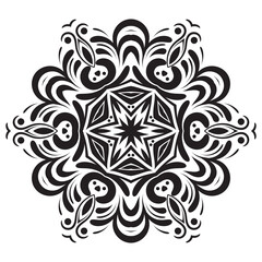 Snowflake. Round mandala. Vector illustration