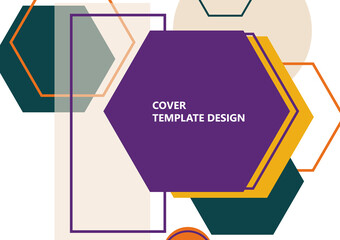 Modern template for business or technology presentation. Bright abstract overlapping geometric shapes on a white background. Online presentation of web element and space for text. Vector