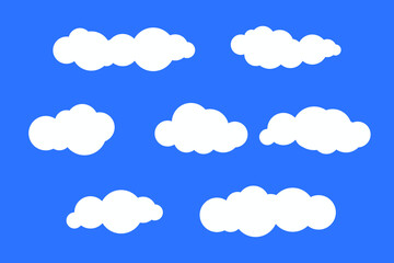 Collection of flat vector clouds