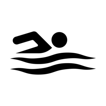 Swim icon vector on white background. Illustration with black swim icon. Symbol, logo illustration.