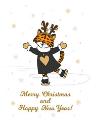 Christmas greeting card from Little Tiger Skiing