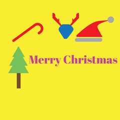 Merry Christmas Banner or minimalist illustration