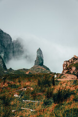 Old man storr with cloud bank