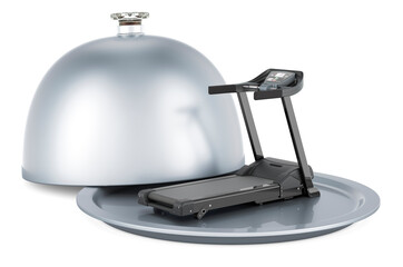 Restaurant cloche with treadmill. 3D rendering