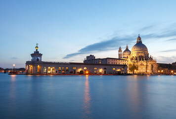 Fototapeta na wymiar Santa Maria della Salute and the Dogana da Mar, Venice, Veneto, Italy