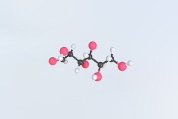 Mannose molecule, scientific molecular model, looping 3d animation