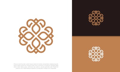 Ornament logo design. Motif symbol vector illustration.	
