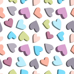 Hearts. Seamless pattern, fabric design, wrapping paper, wallpaper, background.