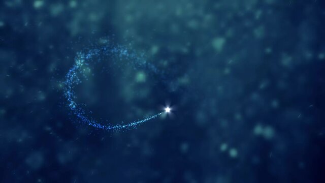 Beautiful sparkler animation design with a snowing blue background ideal for intro and outro