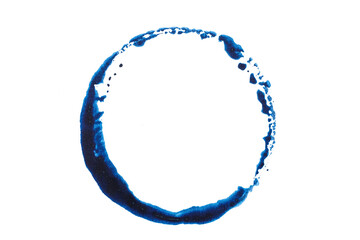 blue abstract watercolor paint brush stroke texture isolated on white background for logo and...