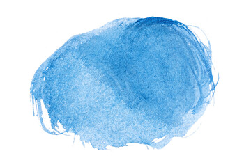 blue abstract watercolor paint brush stroke texture isolated on white background for logo and...