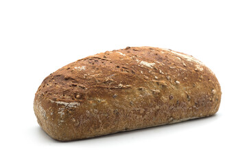 Closeup of traditonal french bread on white background
