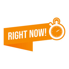 Orange banner Right now with chronometer