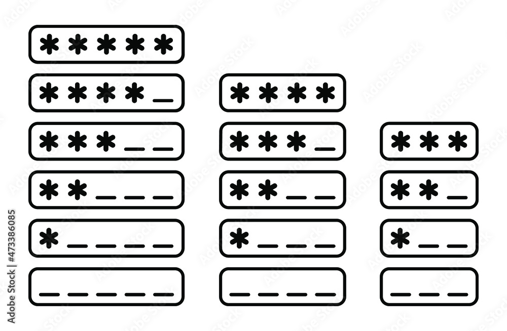 Poster password icon. login icon. vector illustration. set of varied web icons of password. cyber security 