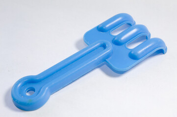 Toy rastel made of blue plastic